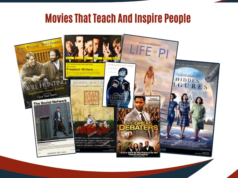 The image shows the top 8 films that take on a cinematic journey through education